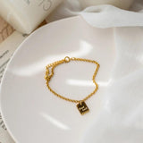 Good Luck Stainless Steel Charm Bracelet 18K Plated Unfading Jewelry