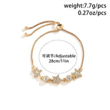 Rhinestone Star Chain Bracelet Wedding Jewelry Gift