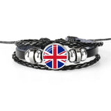 Multilayer Leather Flag Bracelet for 6 Countries