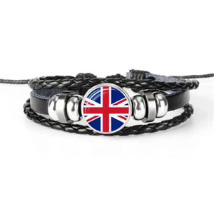 Multilayer Leather Flag Bracelet for 6 Countries