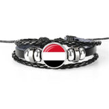 Multilayer Leather Flag Bracelet for 6 Countries