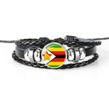 Multilayer Leather Flag Bracelet for 6 Countries