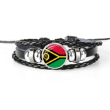 Multilayer Leather Flag Bracelet for 6 Countries