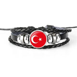 Multilayer Leather Flag Bracelet for 6 Countries
