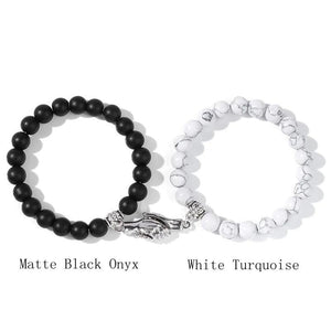 Friendship Hand Charm Bracelet Set - Matching Couple Bracelets