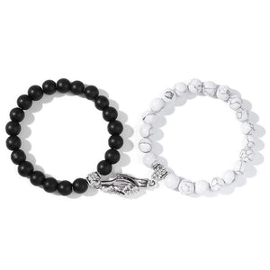 Friendship Hand Charm Bracelet Set - Matching Couple Bracelets