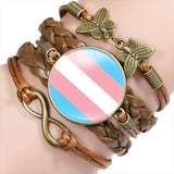 LGBT Pride Rainbow Bracelet Bi Pan Charms Unisex Jewelry
