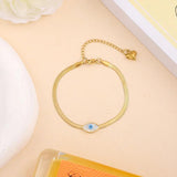 Evil Eye Charm Bracelet Stainless Steel Chain Adjustable Women Jewelry