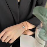 Evil Eye Charm Bracelet Stainless Steel Chain Adjustable Women Jewelry