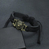 Punk Gothic Rock Men Jewelry Bracelet Cuff Alloy Wolf Bone Charms