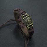 Punk Gothic Rock Men Jewelry Bracelet Cuff Alloy Wolf Bone Charms