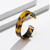 Leopard Print Bracelet Acetate Alloy Ladies Charm Floral Decor