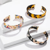 Leopard Print Bracelet Acetate Alloy Ladies Charm Floral Decor