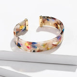 Leopard Print Bracelet Acetate Alloy Ladies Charm Floral Decor