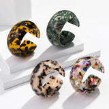 Leopard Print Bracelet Acetate Alloy Ladies Charm Floral Decor