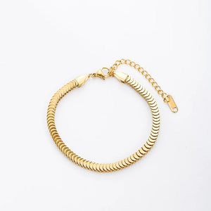 Gold Stainless Steel Rectangle Link Bracelet for Women, Dainty Layering Jewelry