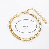Gold Stainless Steel Rectangle Link Bracelet for Women, Dainty Layering Jewelry