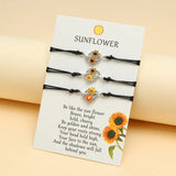 Double Sunflower Branch Rope Bracelet Hand Ornament