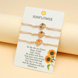 Double Sunflower Branch Rope Bracelet Hand Ornament