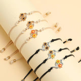 Double Sunflower Branch Rope Bracelet Hand Ornament