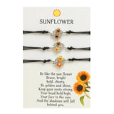 Double Sunflower Branch Rope Bracelet Hand Ornament