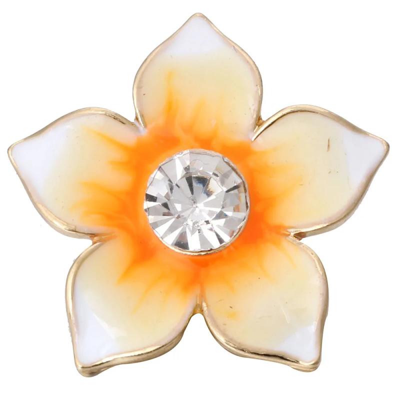 5pcs High Snap Button Jewelry Rhinestone Flower 18mm Fit Snap Bracelet Necklace