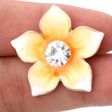 5pcs High Snap Button Jewelry Rhinestone Flower 18mm Fit Snap Bracelet Necklace