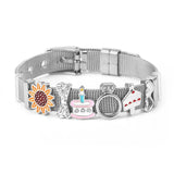 Stainless Steel Mesh Bracelet with Birthday Cake Beads for Women