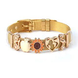 Stainless Steel Mesh Bracelet with Birthday Cake Beads for Women