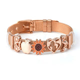 Stainless Steel Mesh Bracelet with Birthday Cake Beads for Women