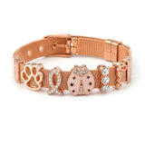 Stainless Steel Mesh Bracelet with Birthday Cake Beads for Women