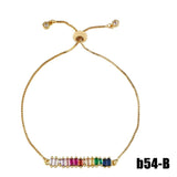 Rainbow Greek Eye Bracelet Copper Zirconia Hand Bracelet