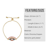 Rainbow Greek Eye Bracelet Copper Zirconia Hand Bracelet