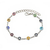 Eye Charm Bracelet Silver Chain Adjustable for Women Girls EY476