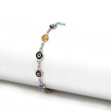 Eye Charm Bracelet Silver Chain Adjustable for Women Girls EY476