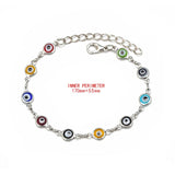 Eye Charm Bracelet Silver Chain Adjustable for Women Girls EY476