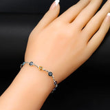 Eye Charm Bracelet Silver Chain Adjustable for Women Girls EY476