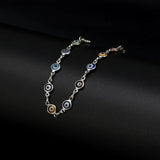 Eye Charm Bracelet Silver Chain Adjustable for Women Girls EY476