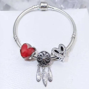 Silver Plated Charms Bracelet for Women Jewelry Gift