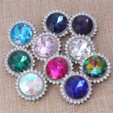 6pcs Snap Jewelry 18MM Rhinestone Flower Button Fit Snap Bracelets ZA1216