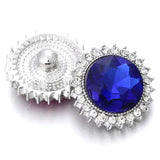 6pcs Snap Jewelry 18MM Rhinestone Flower Button Fit Snap Bracelets ZA1216