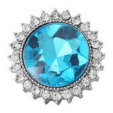 6pcs Snap Jewelry 18MM Rhinestone Flower Button Fit Snap Bracelets ZA1216