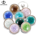 10pcs 18mm Snap Button Stone Charms Fit Snap Bracelet For 18mm/20mm Snap Jewelry