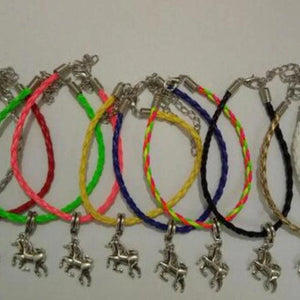 Unicorn Horse Charms Bracelet Women Lucky Weave Leather Gift Amulet Jewelry