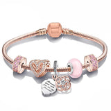 Vintage Silver Charm Bracelets For Women DIY Crystal Beads Bracelets