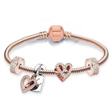 Vintage Silver Charm Bracelets For Women DIY Crystal Beads Bracelets