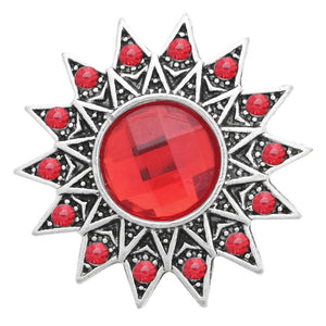 6pcs DIY Crystal Red Snap Buttons Jewelry Fit 18mm Metal Snap Button Bracelet