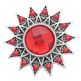6pcs DIY Crystal Red Snap Buttons Jewelry Fit 18mm Metal Snap Button Bracelet