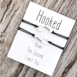 Fish Hook Heart Love Bracelets Valentine?s Gift Couple Women Men Unisex
