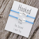 Fish Hook Heart Love Bracelets Valentine?s Gift Couple Women Men Unisex